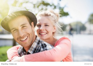 Couple having fun in the city