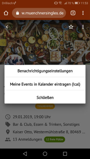 So fügt ihr eure Wiener Single Events ganz einfach eurem privaten Kalender hinzu